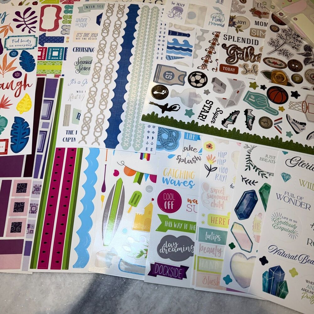 Creative Memories Lot of 50 Mixed New & Partial Sheets of Scrapbooking Stickers - Picture 3 of 7